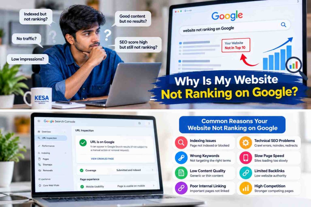 website not ranking on Google